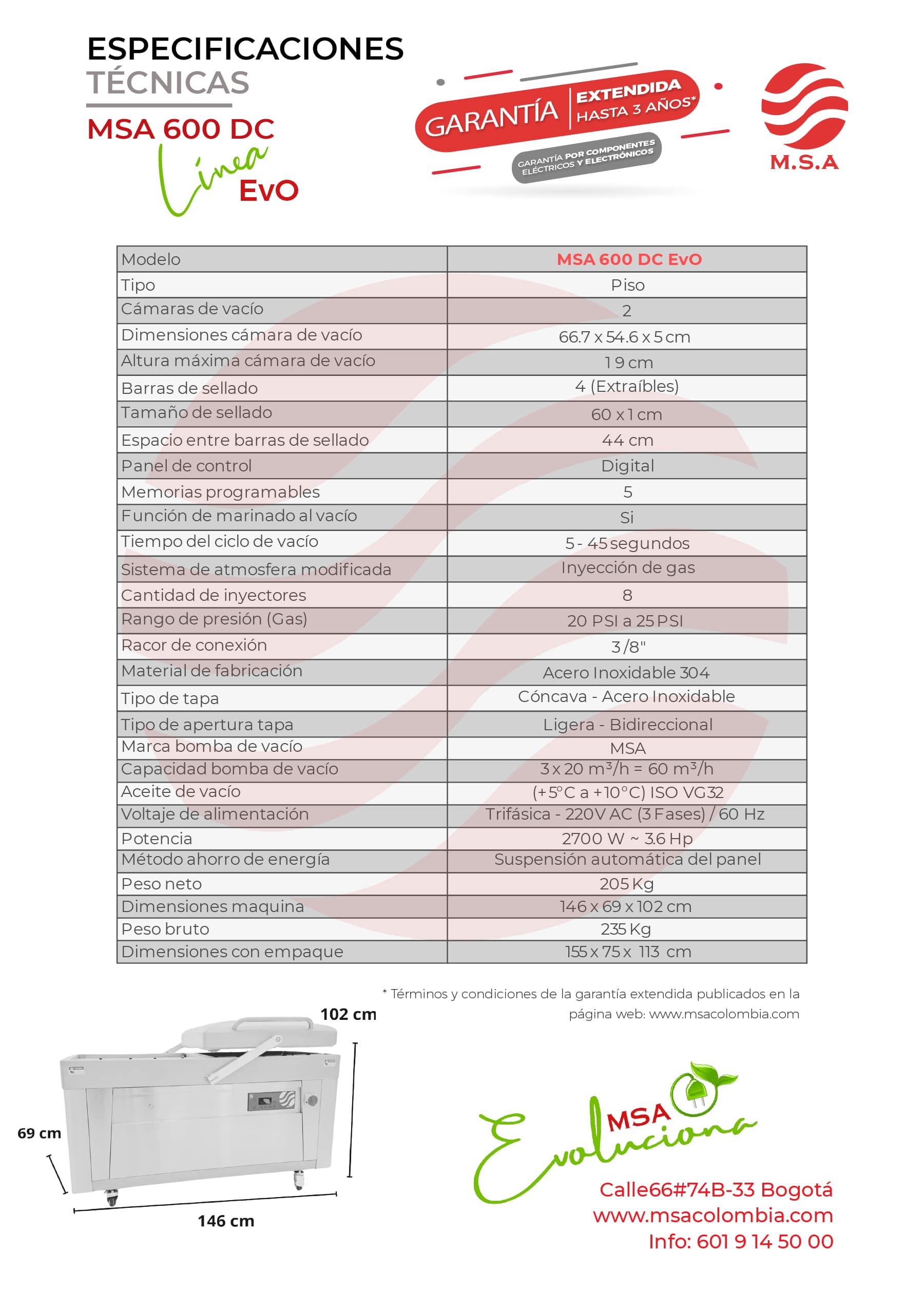 Empacadora al vacío MSA 600 DC Evo - Imagen 3