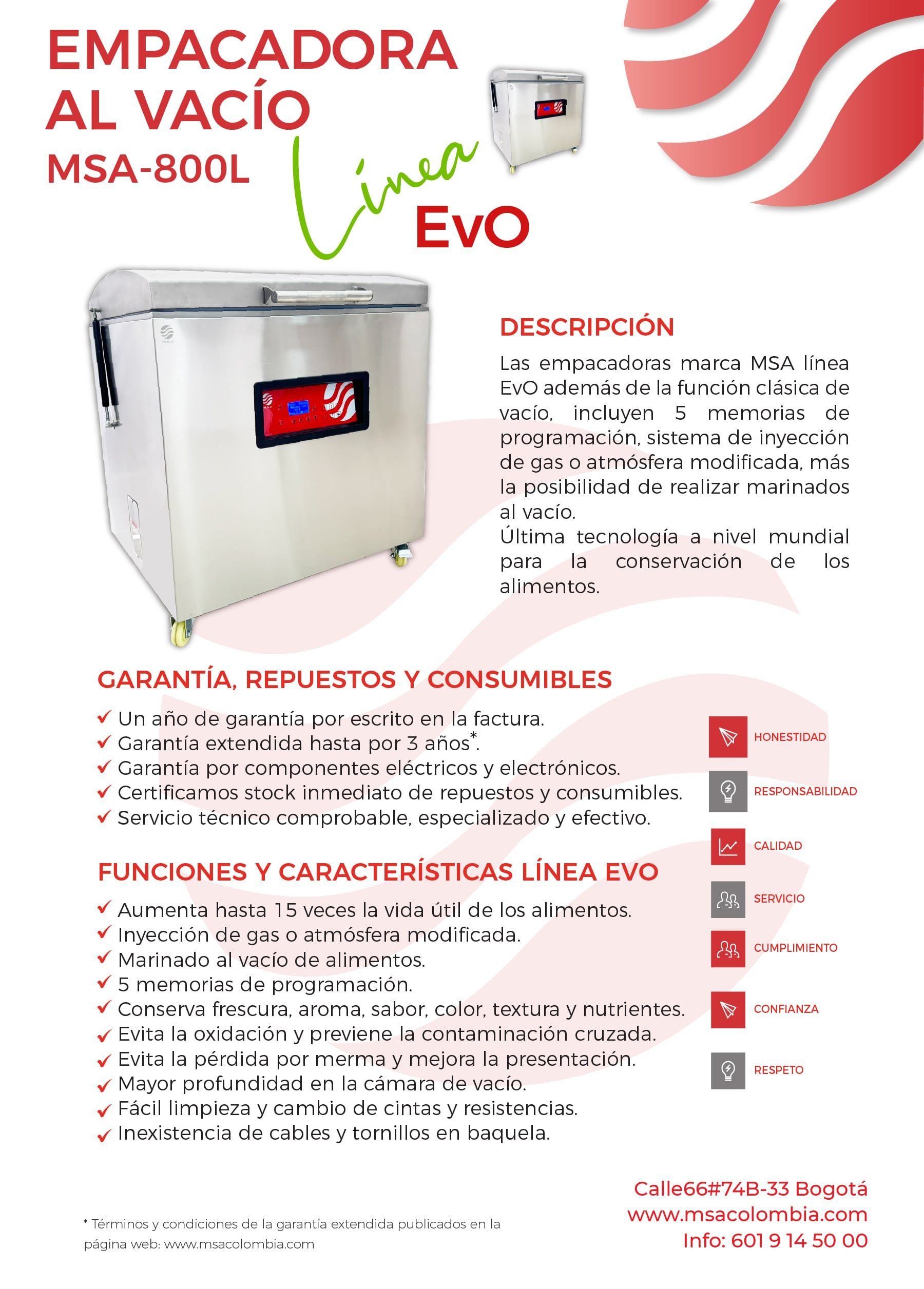 Empacadora al vacío MSA 800 L Evo - Imagen 2