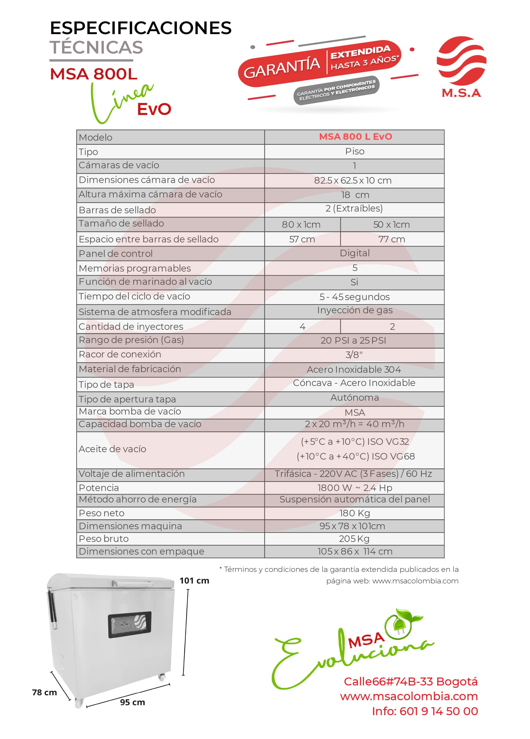 Empacadora al vacío MSA 800 L Evo - Imagen 3