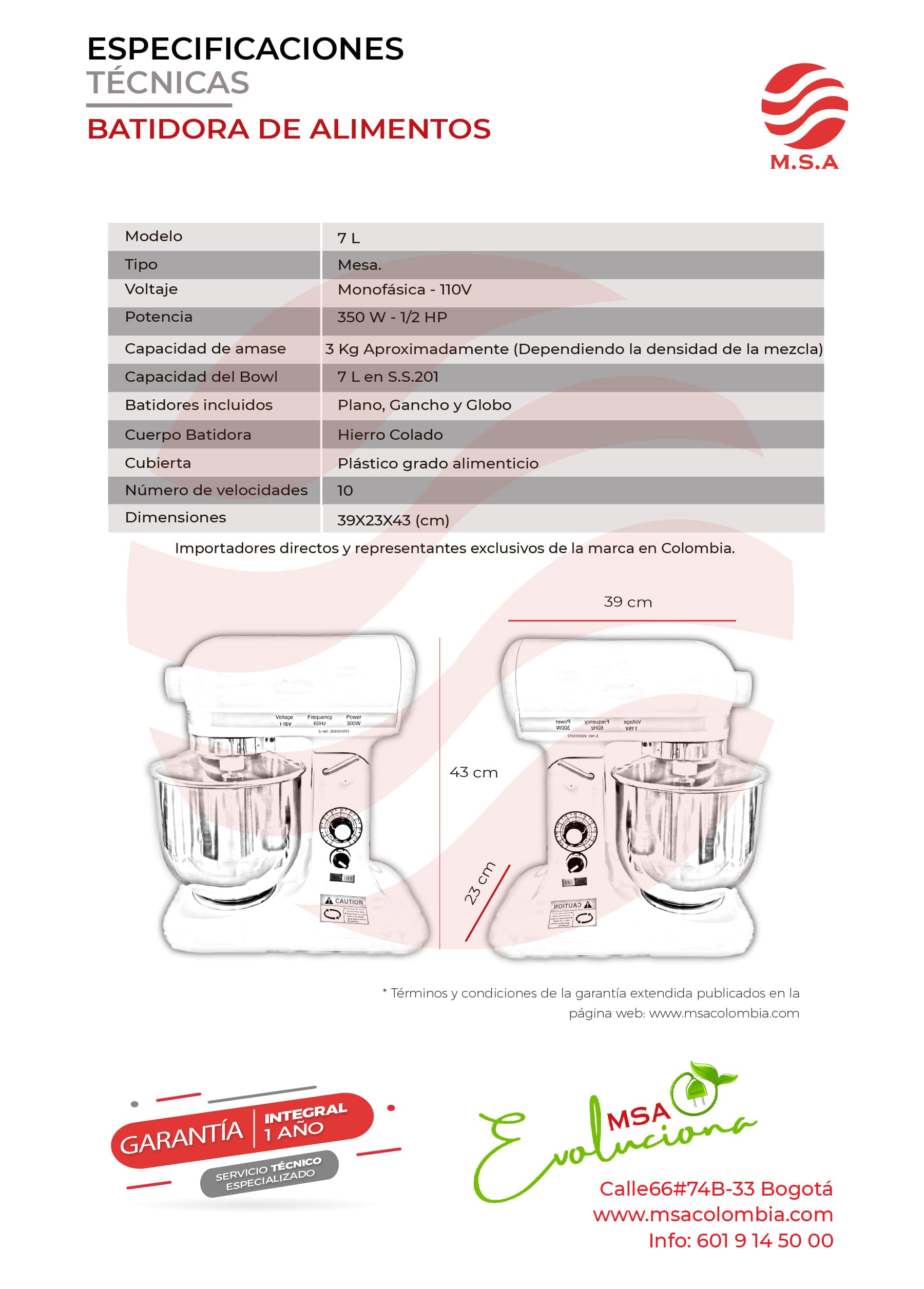 Batidora de alimentos 7L - Imagen 3