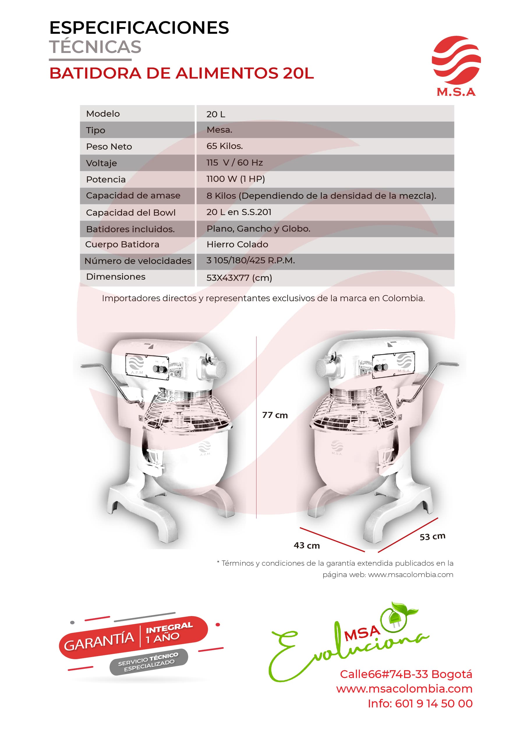 Batidora de alimentos 20L - Imagen 3