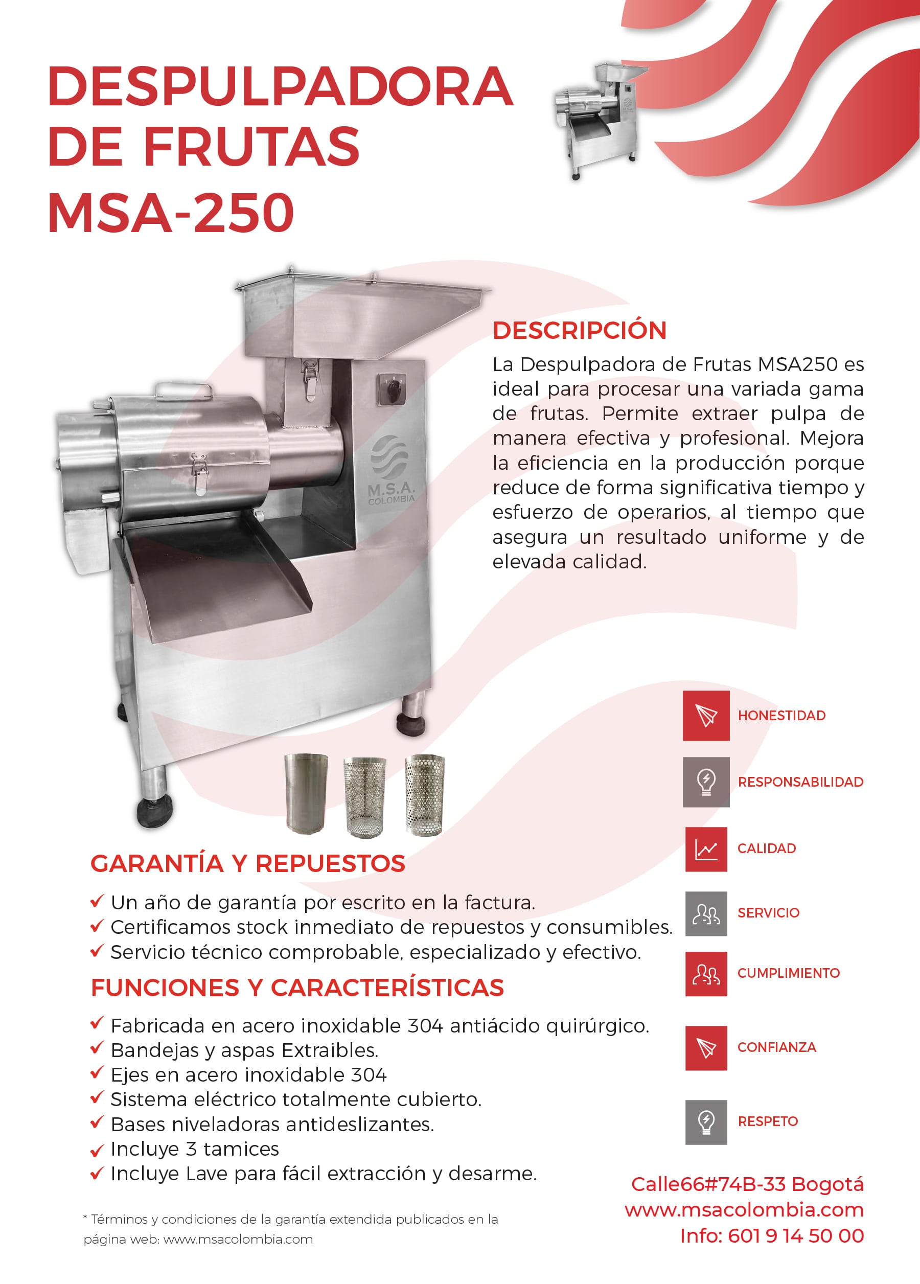 Despulpadora de frutas MSA-250 - Imagen 2