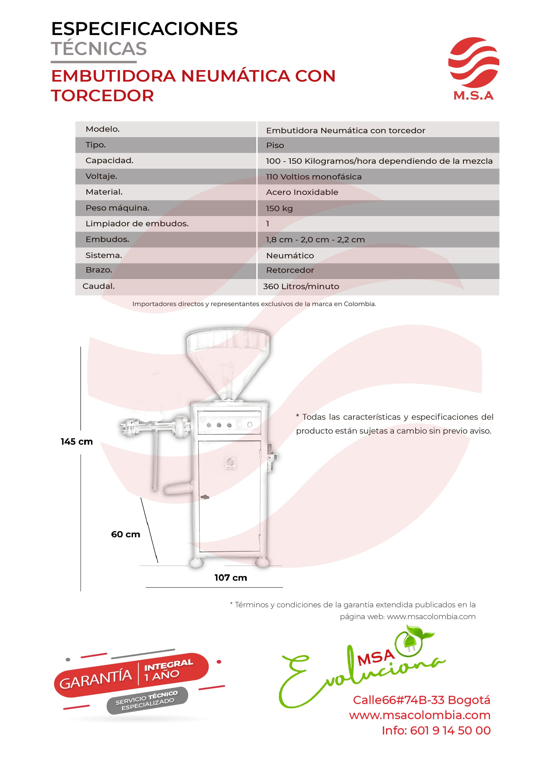 Embutidora Neumática con torcedor - Imagen 4
