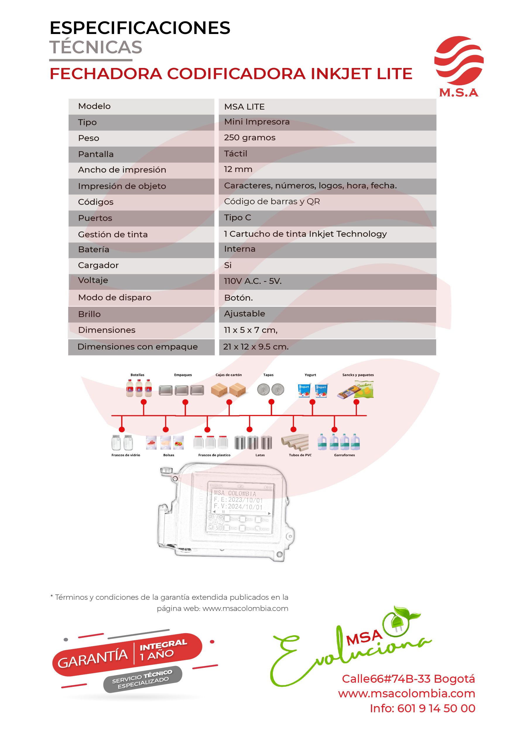 Fechadora codificadora Inkjet Lite - Imagen 3