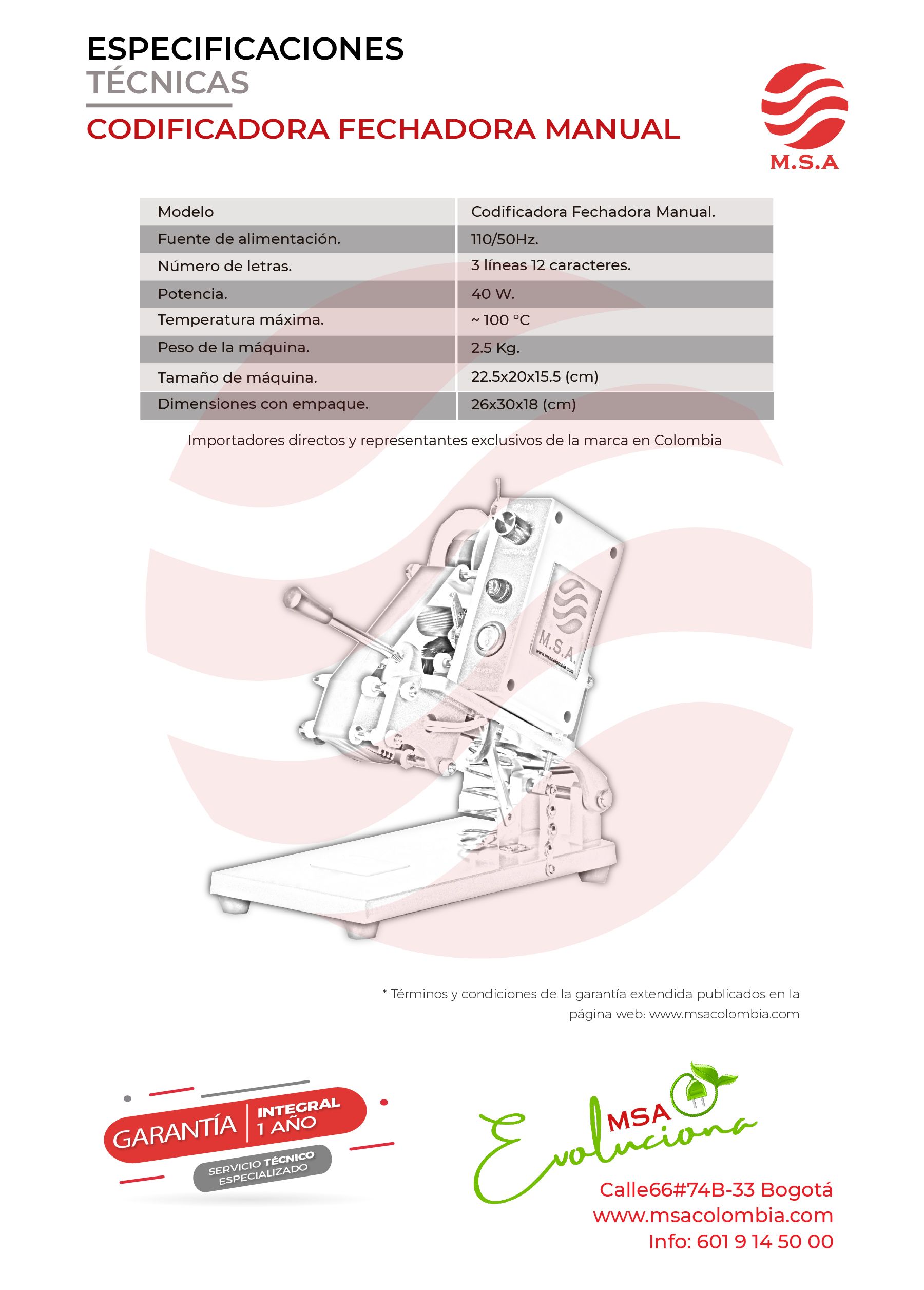 Fechadora codificadora manual - Imagen 3