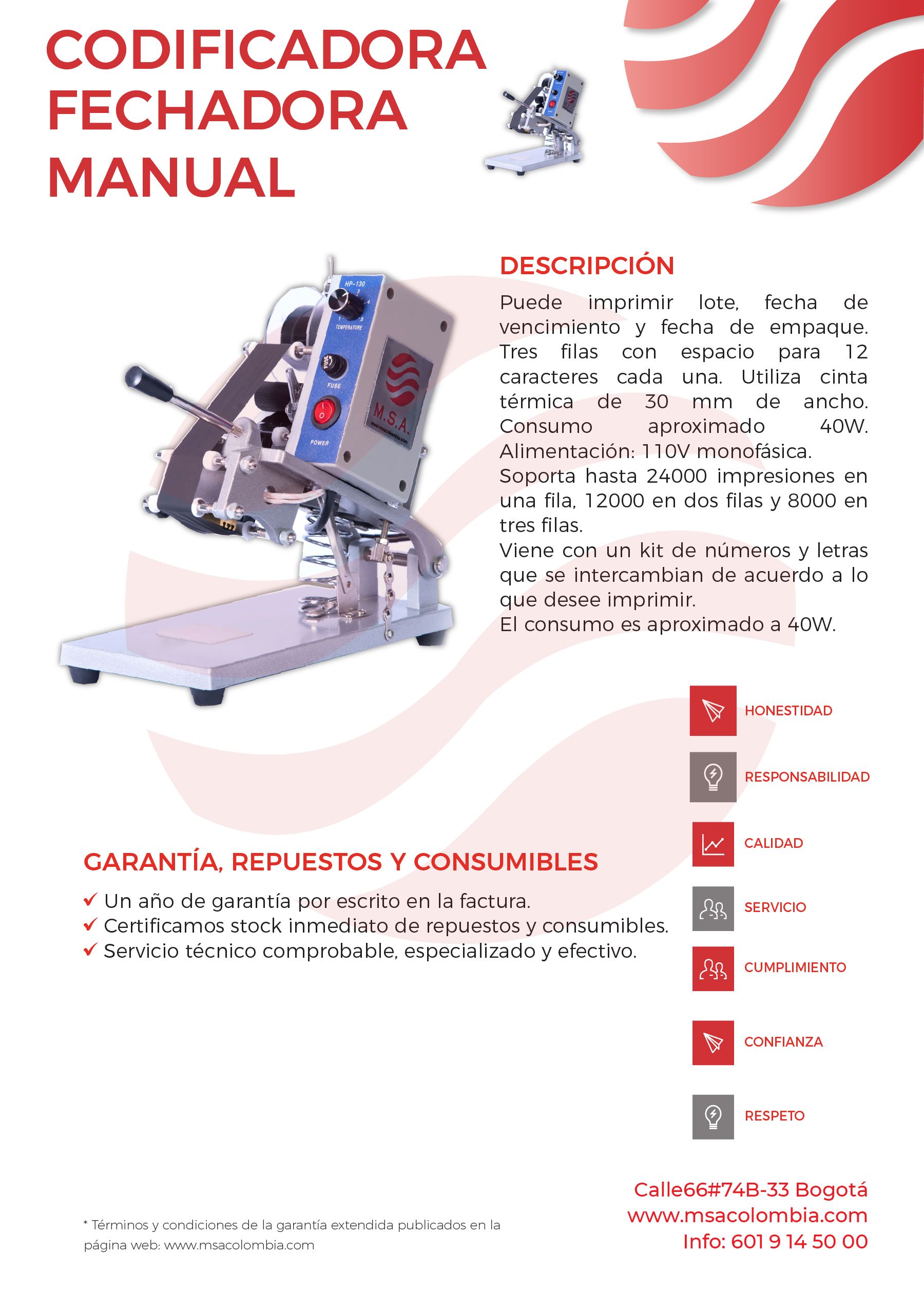 Fechadora codificadora manual - Imagen 2