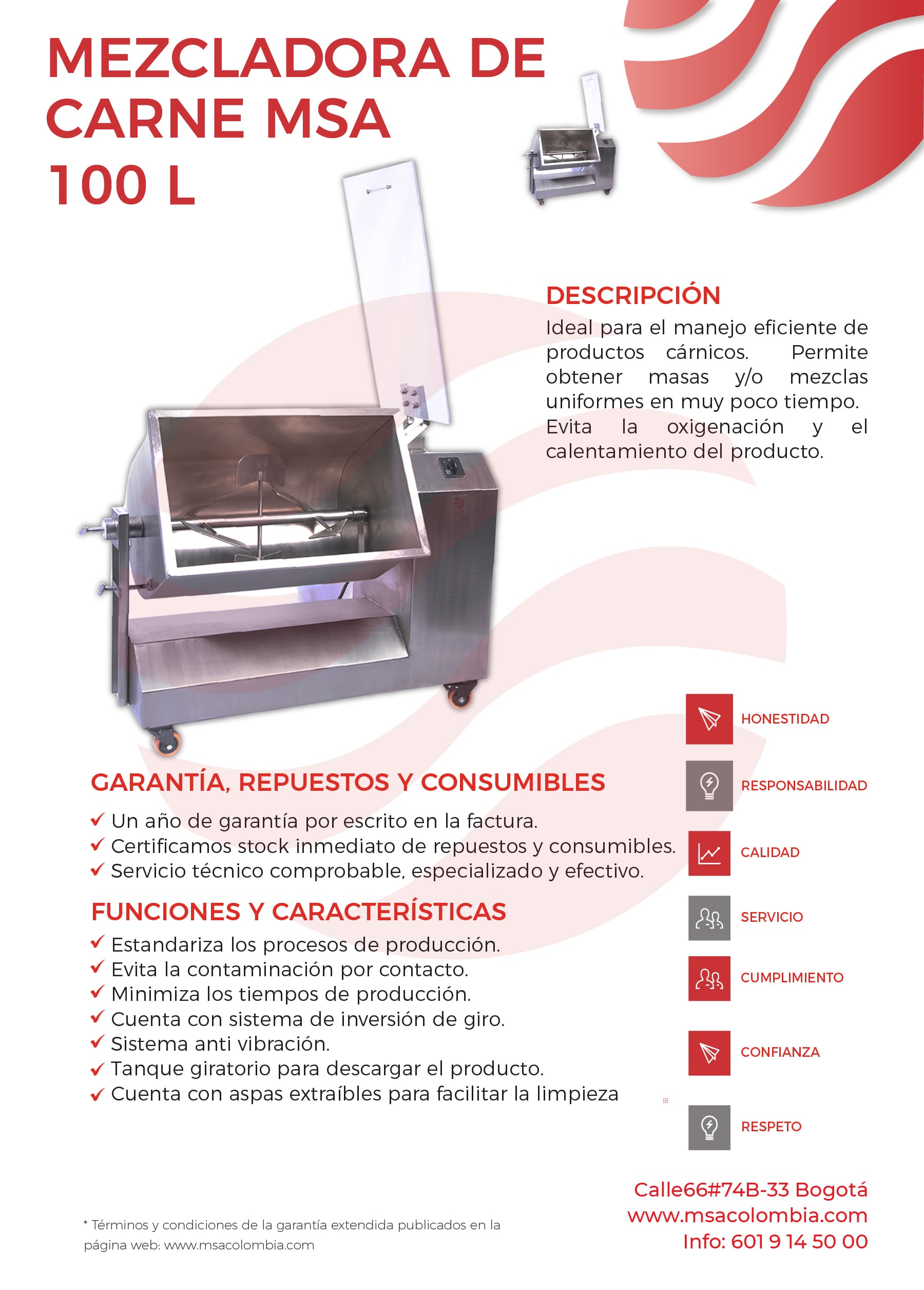 Mezcladora de carne 100 Litros - Imagen 2