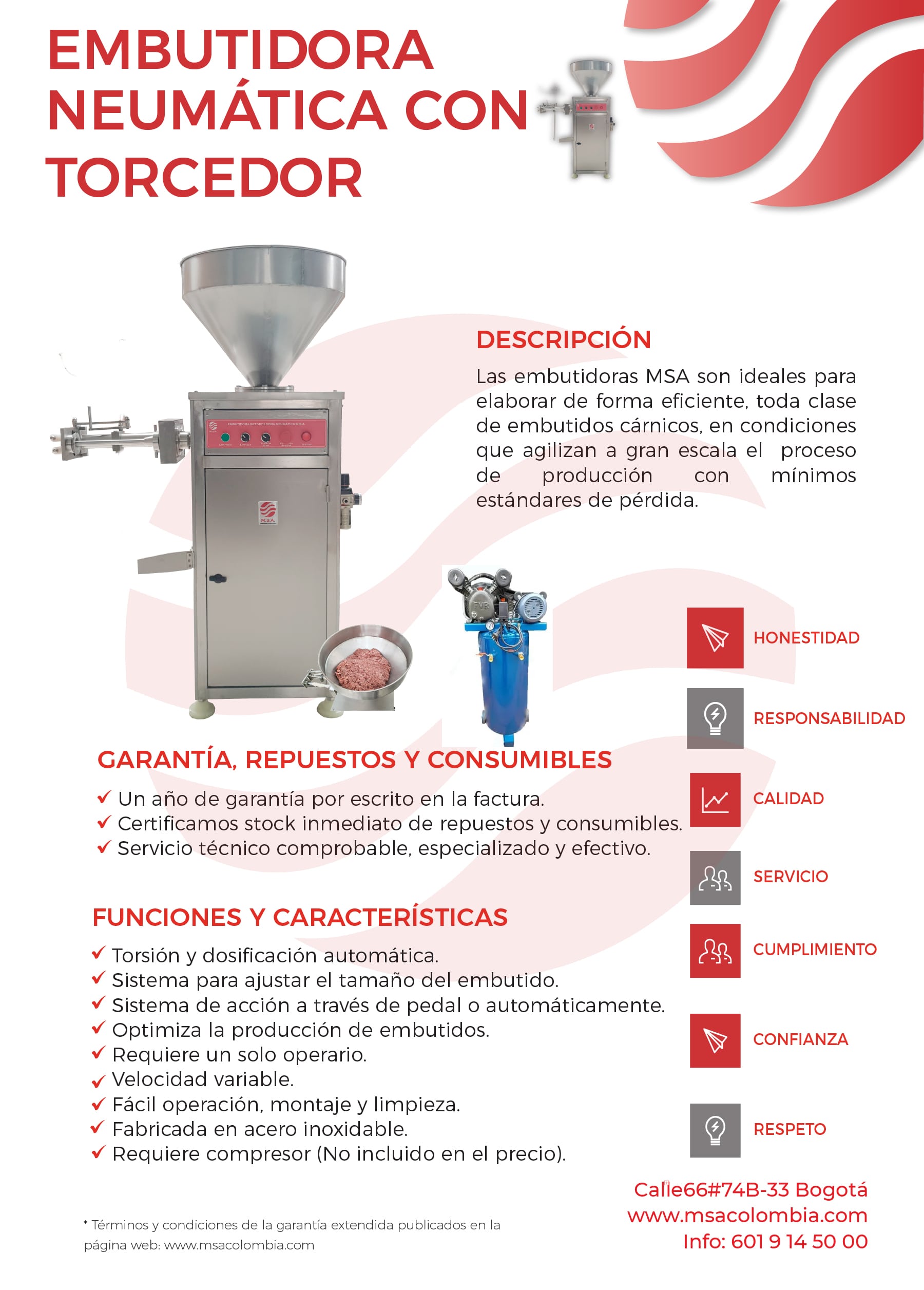 Embutidora Neumática con torcedor - Imagen 2